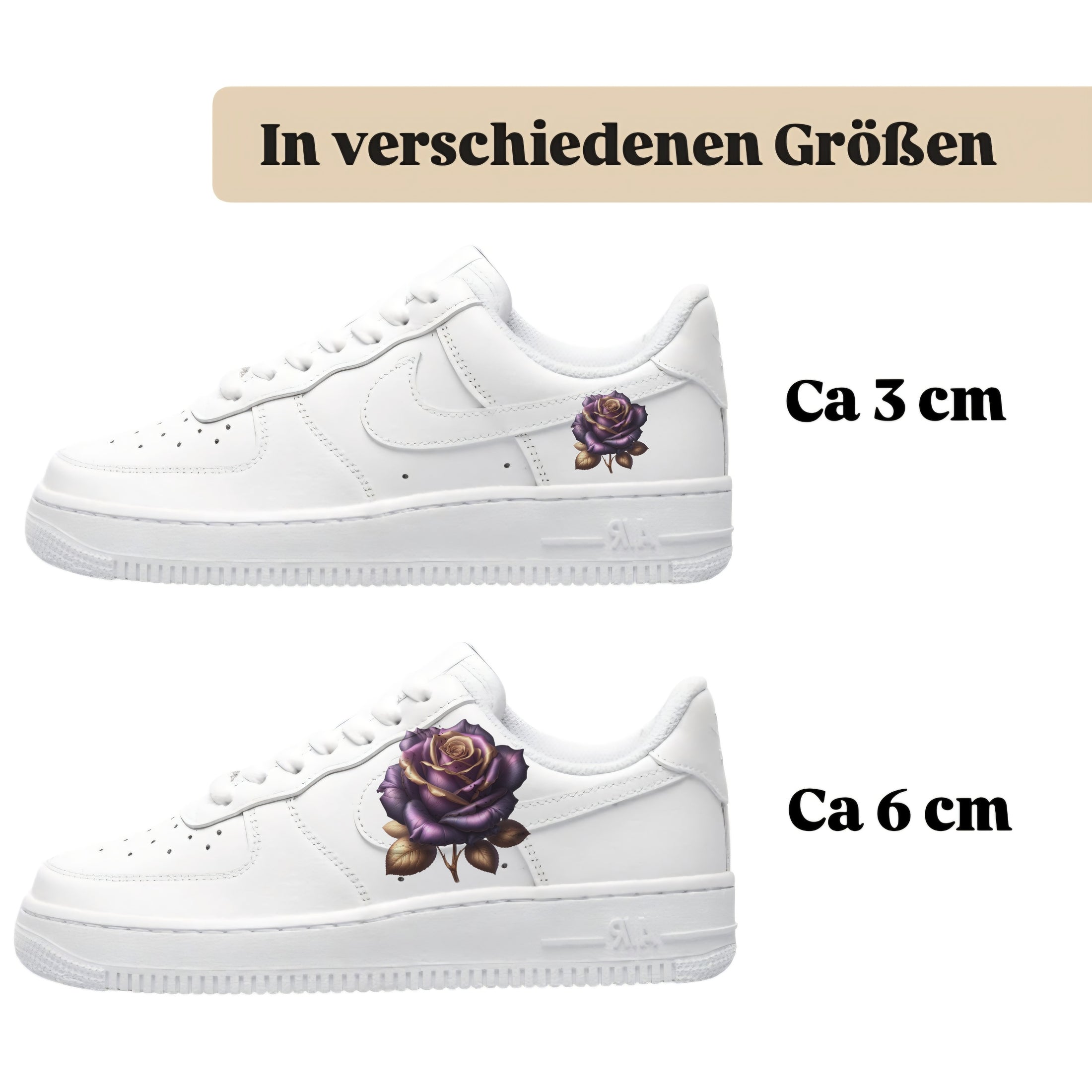 Bügelbilder für mehrere Schuharten altlila Rose