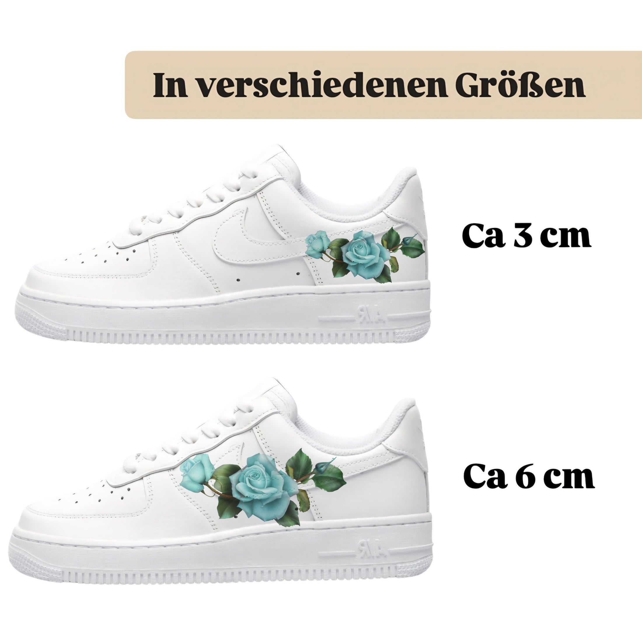 Sneakerfolien für diverse Sneakerarten Nike Adidas Puma blaue Blume