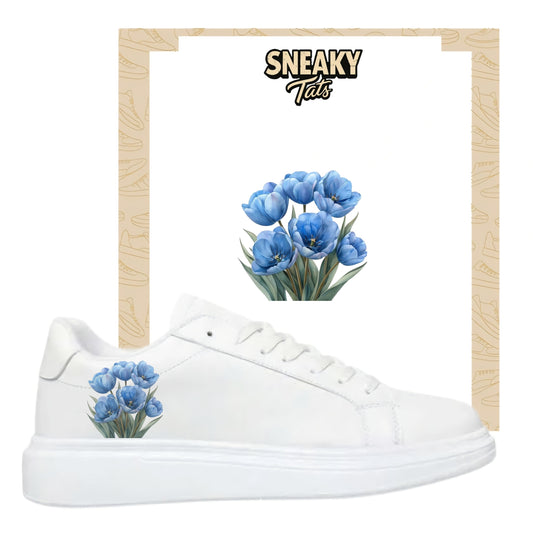 Sneakerfolien für verschiedene Schuhe Nike Adidas Puma blaue Blumen