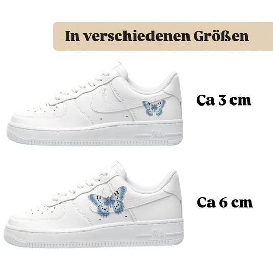 Bügelbilder für mehrere Sneakerarten blaue Schmetterlinge
