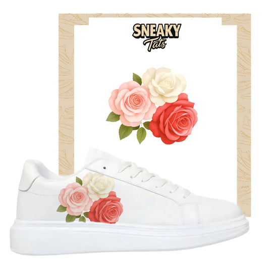 Sneakerfolien für mehrere Schuhe Nike Adidas Puma bunte Rosen