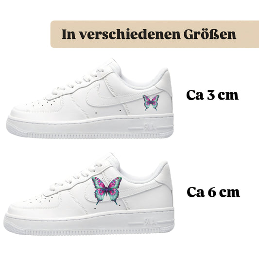 Bügelbilder für mehrere Sneakerarten  bunte Schmetterlinge