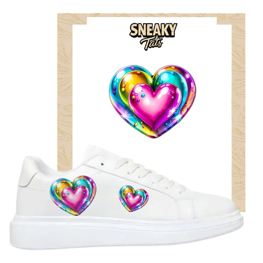 Sneakerfolien fpr verschiedene Schuhe Nike Adias Design Herz bunt