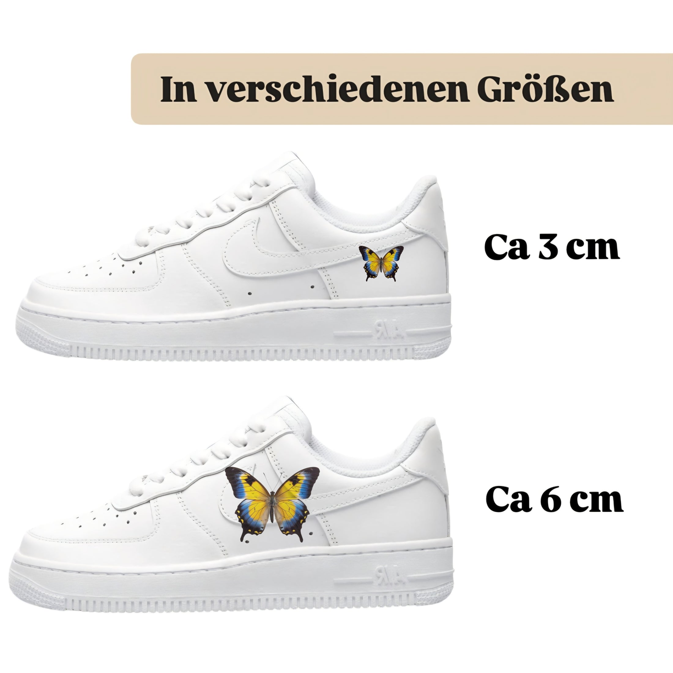 Bügelbilder für mehrere Sneakerarten  gelbe Schmetterlinge
