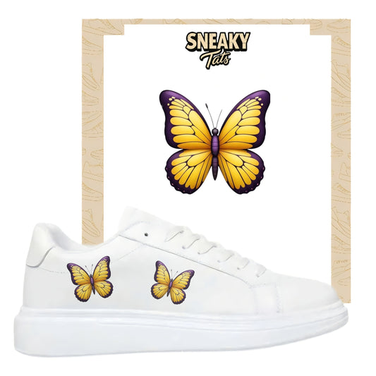Bügelbilder für mehrere Sneakerarten gelber Schmetterling