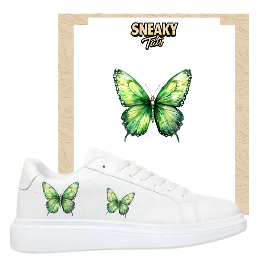 Bügelbilder für mehrere Sneakerarten grüne Schmetterlinge