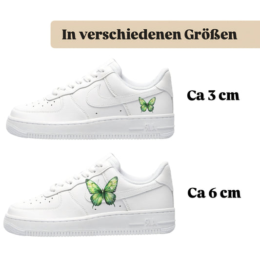 Bügelbilder für mehrere Sneakerarten grüne Schmetterlinge
