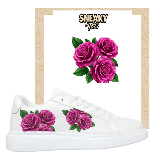 Bügelbilder für verschiedene Sneaker Nike Adidas lila Rosen