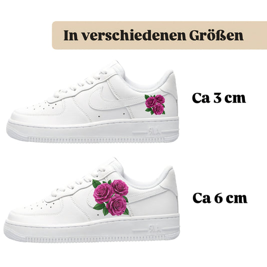 Bügelbilder für verschiedene Sneaker Nike Adidas lila Rosen