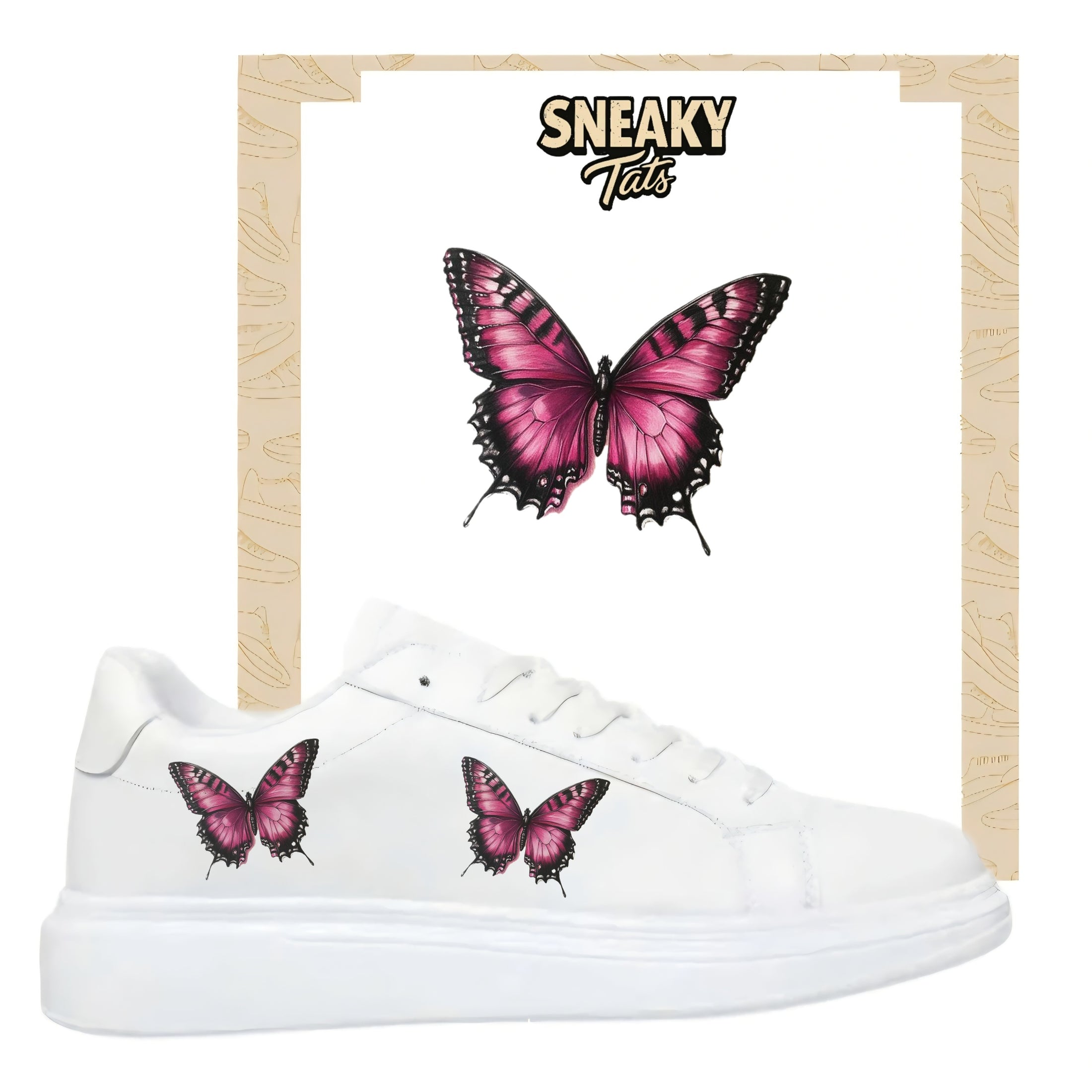 Bügelfolie für alle Schuhe zum personalisieren custom Sneaker Schmetterling lila