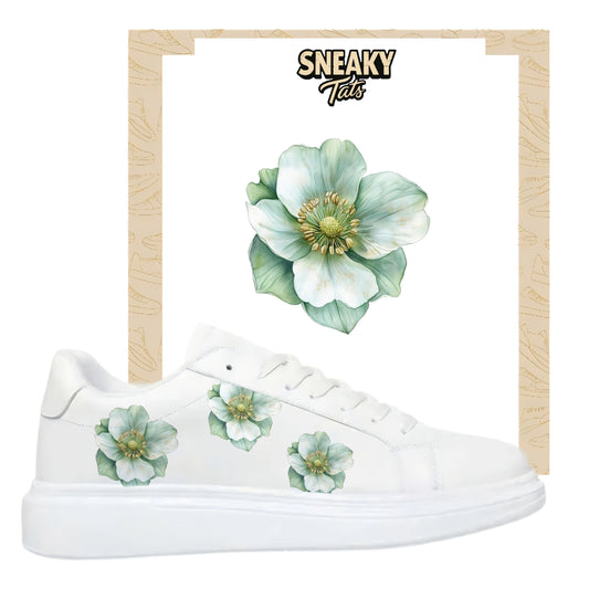 Sneakerfolien für verschiedene Schuhe Puma Adidas Nike Badelatschen mint Blume