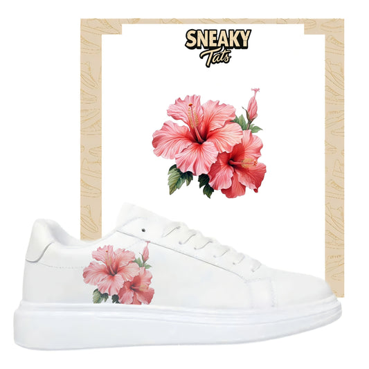 Bügelbilder für mehrere Sneakerarten rosa Blume