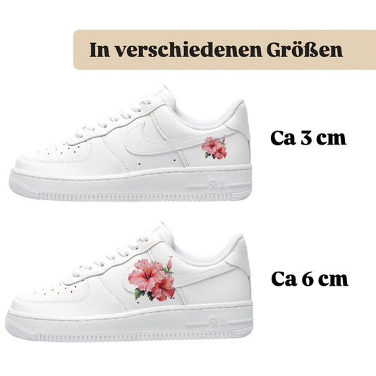 Bügelbilder für mehrere Sneakerarten rosa Blume