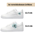 Load image into Gallery viewer, Sneakerfolien für verschiedene Schuhe Puma Adidas Nike Badelatschen türkis Blume
