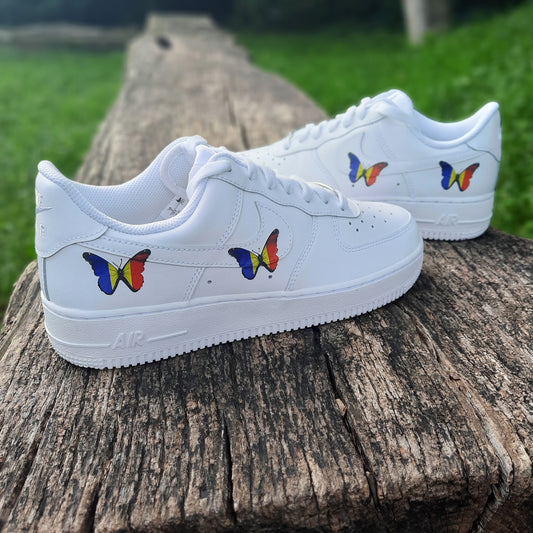 Nike Air Force one Custom Schmetterling Rumänien Happy creative